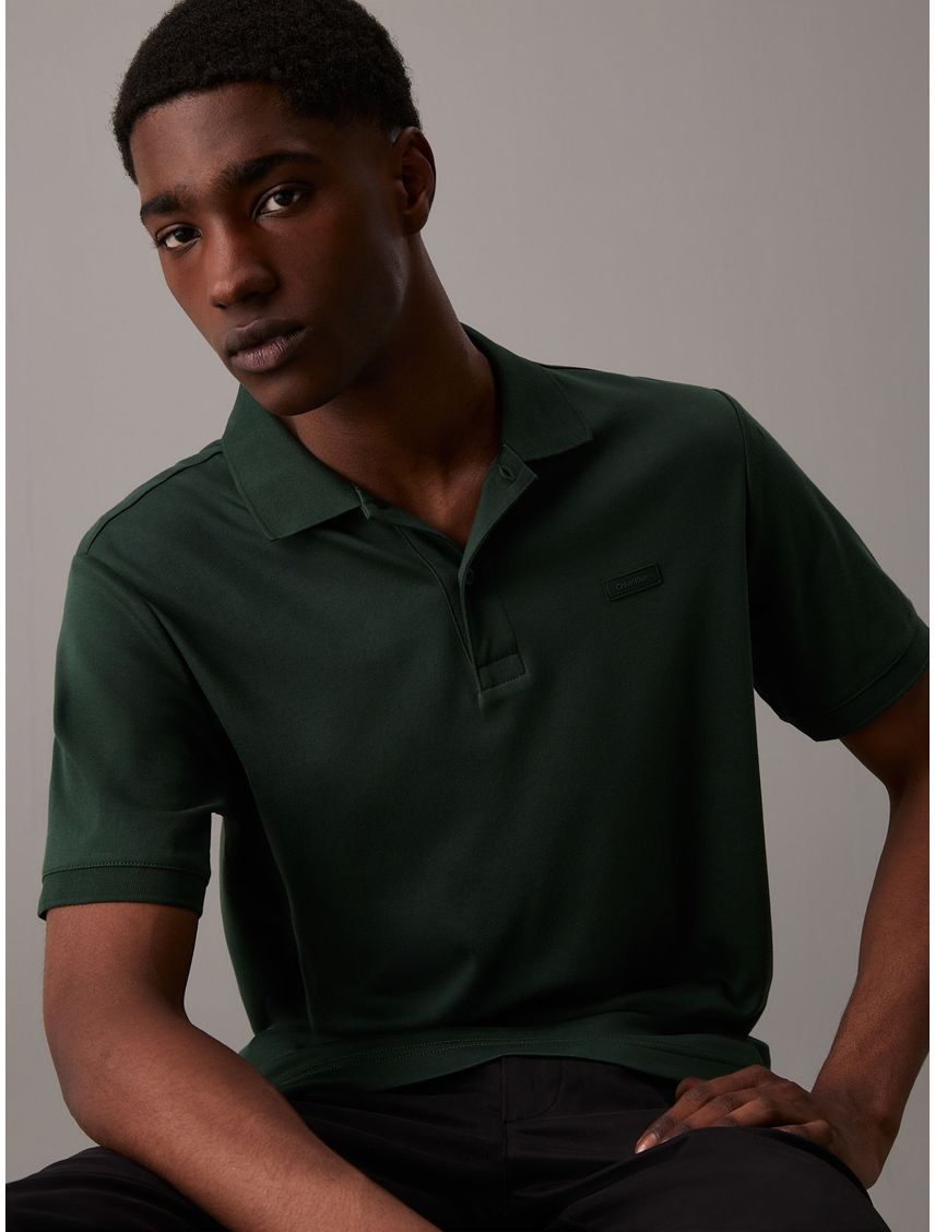 Polo Verde Oscuro Slim De Algodón Para Hombre