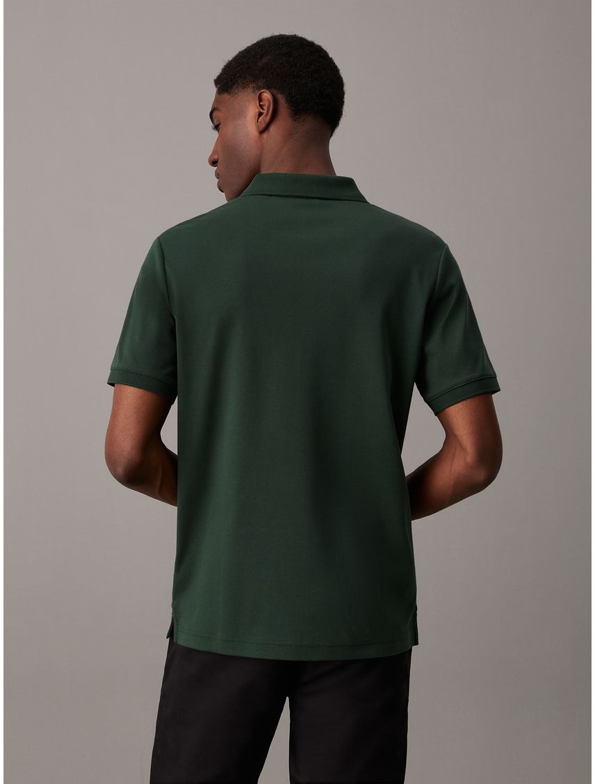 Polo Verde Oscuro Slim De Algodón Para Hombre