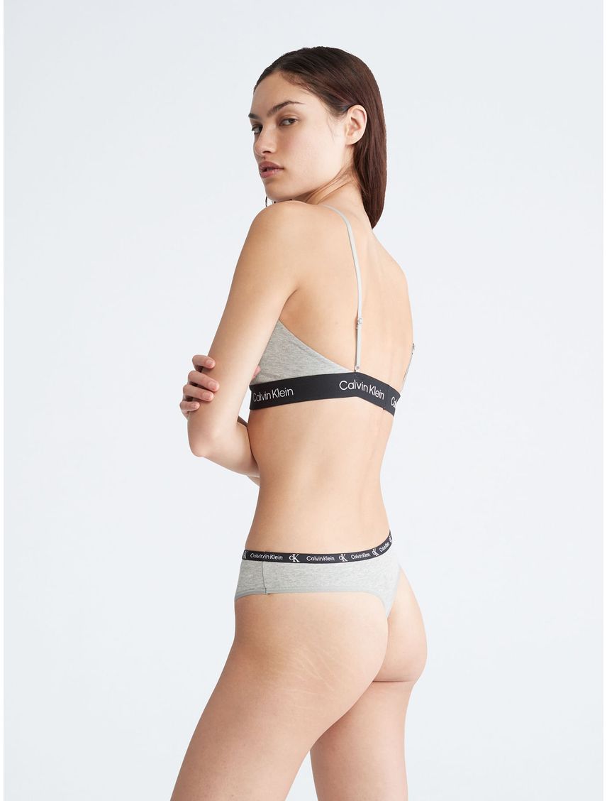 Pantie Tipo Tanga Gris Con Logo Para Mujer