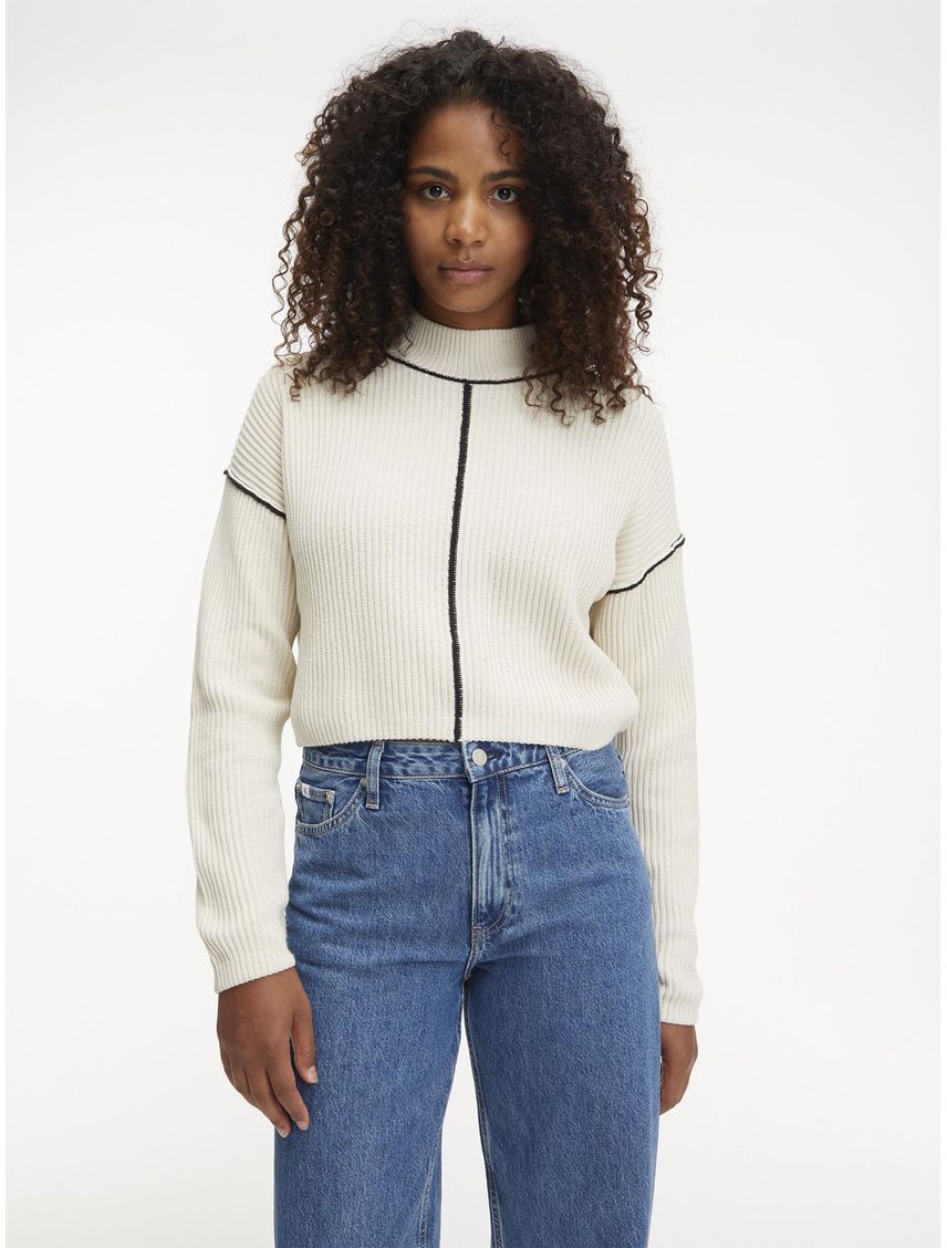 Saco Beige Con Cuello Semialto