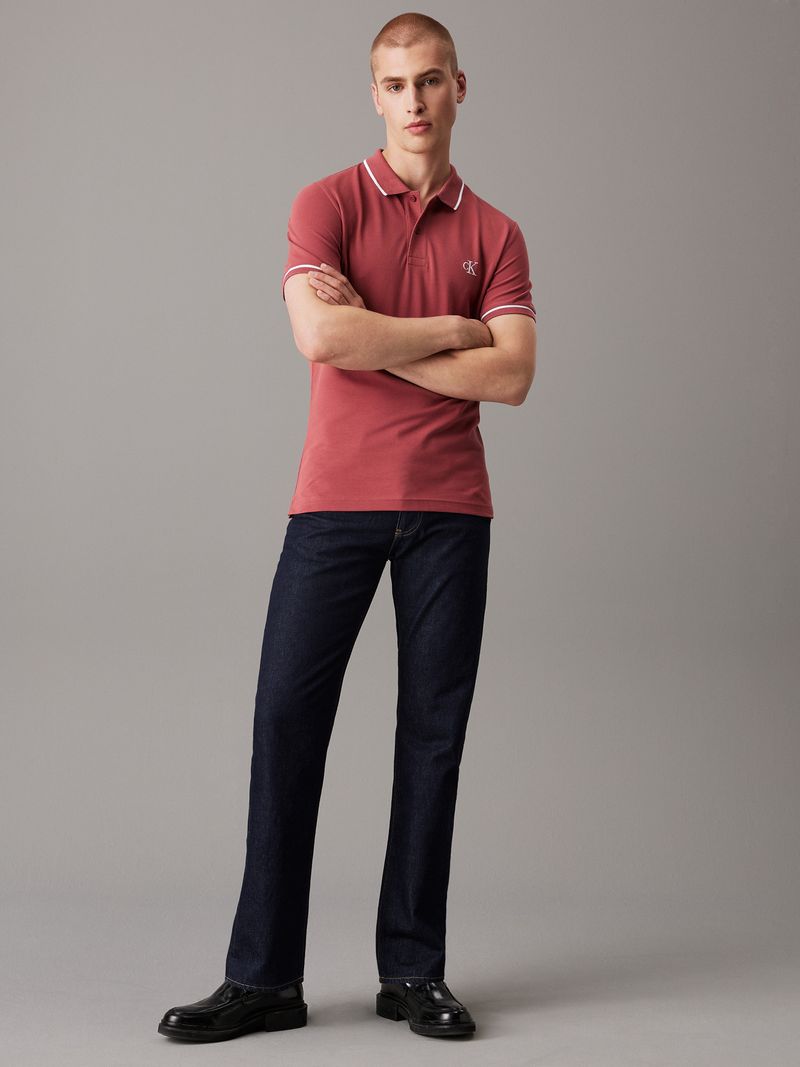 polo-rojo-slim-ribete-en-contraste