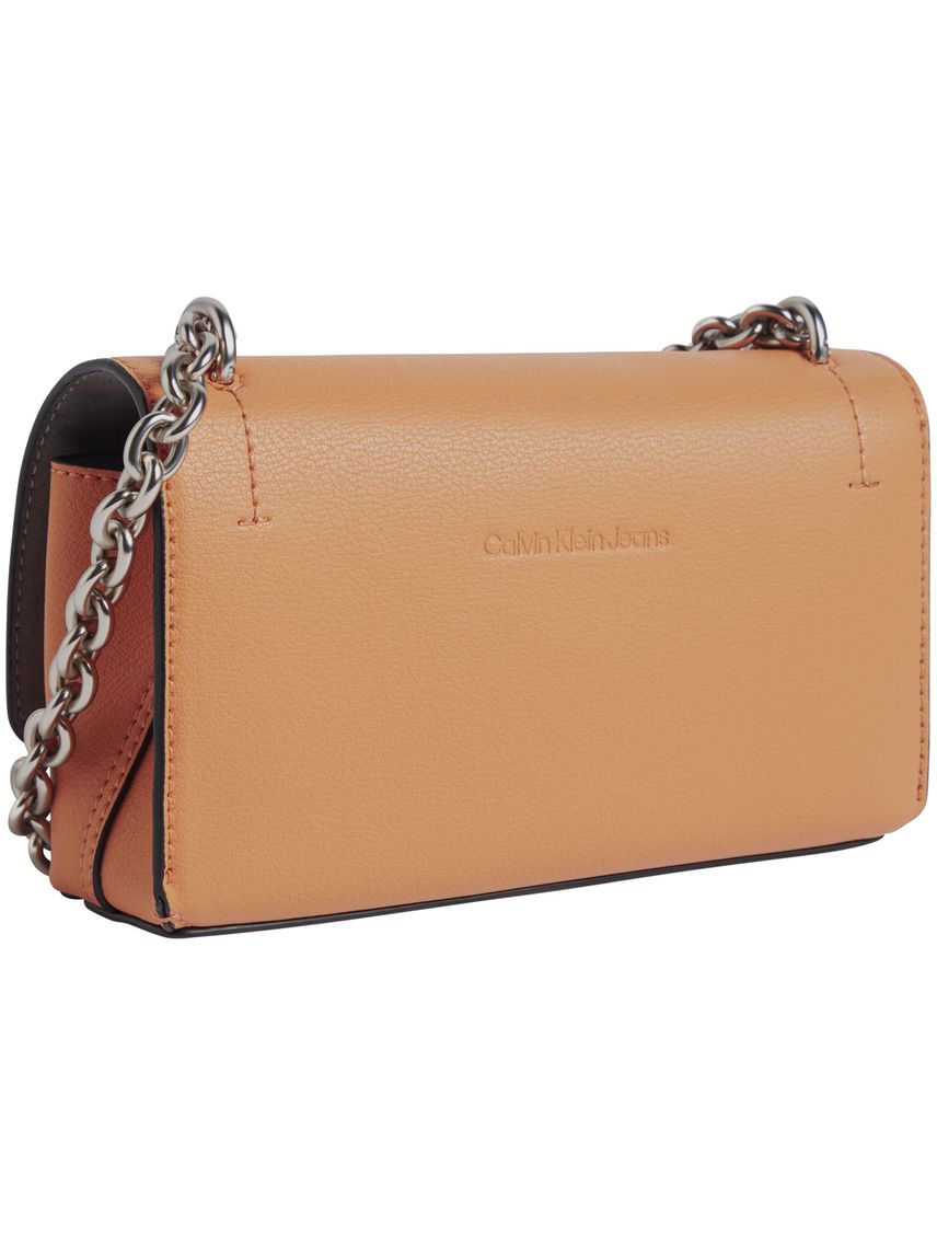 Bolso naranja de hombro minimalista con solapa