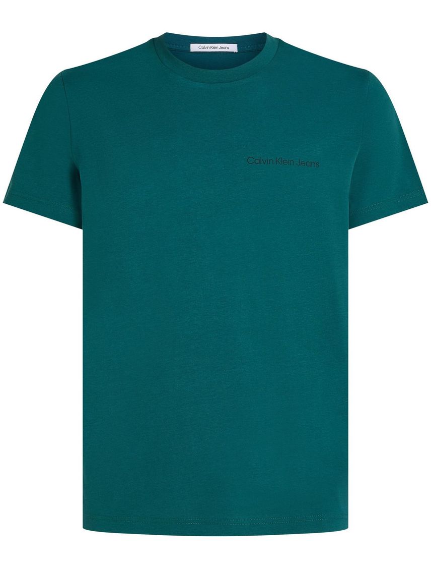 Camiseta Verde Slim Con Logo Institutional