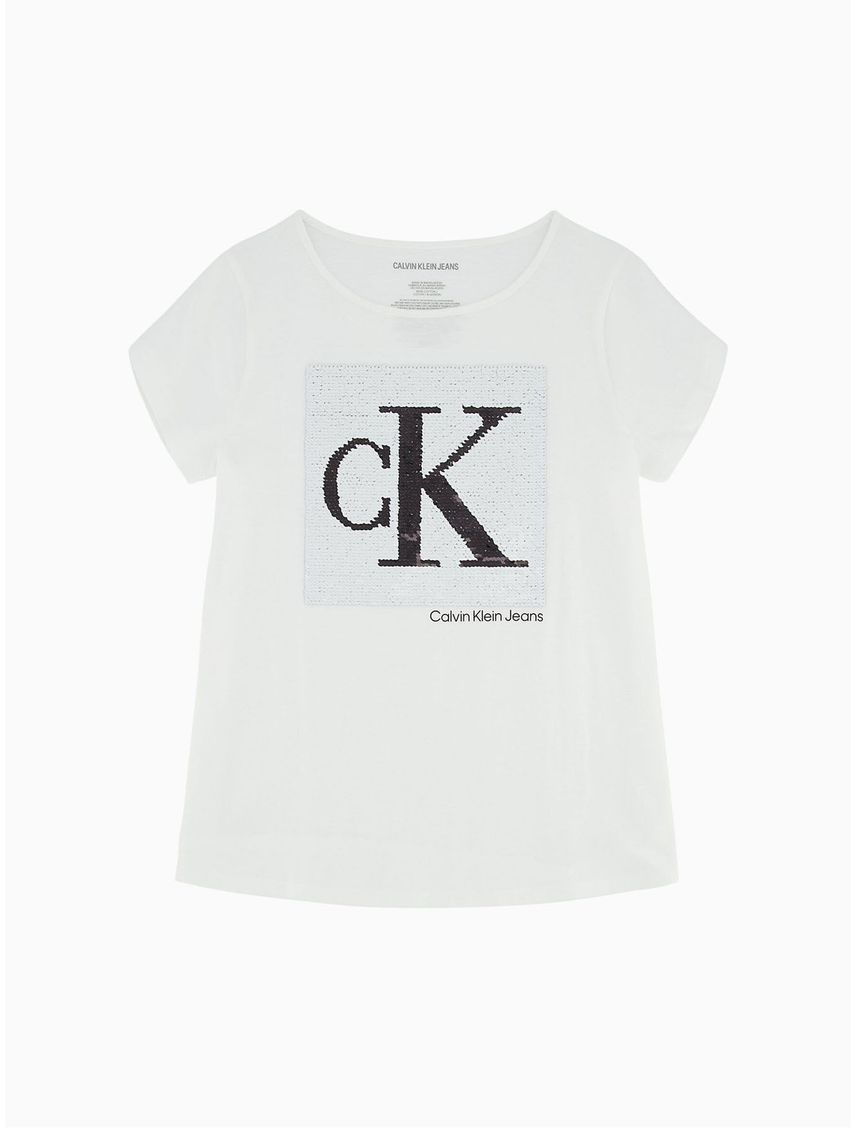 Camiseta Niña Manga Corta Blanco Calvin Klein