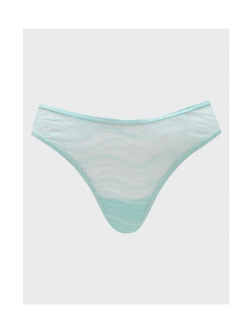 Pantie Tipo Tanga Verde De Encaje