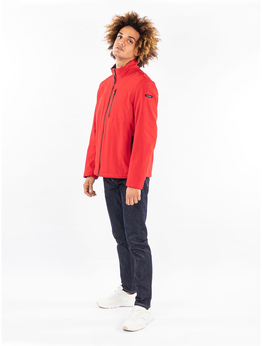 Chaqueta Roja Manga Larga Con Cierre Para Hombre