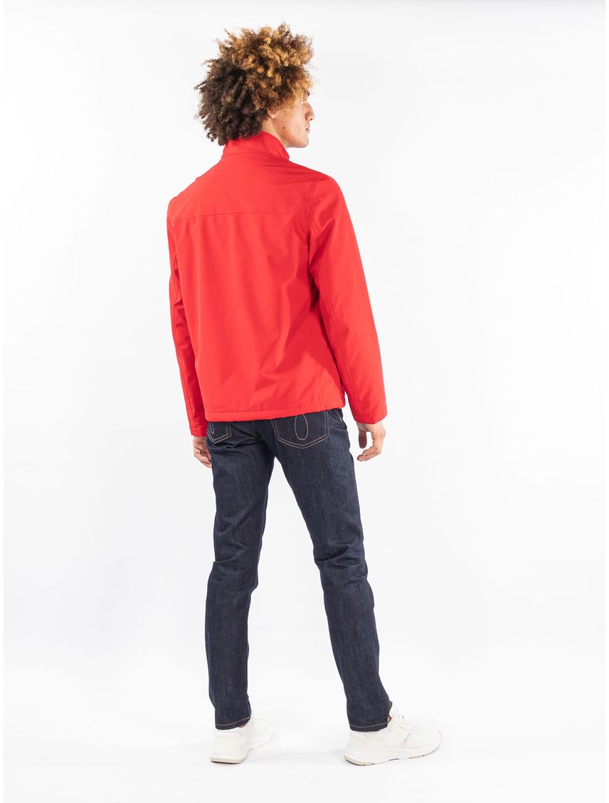 Chaqueta Roja Manga Larga Con Cierre Para Hombre
