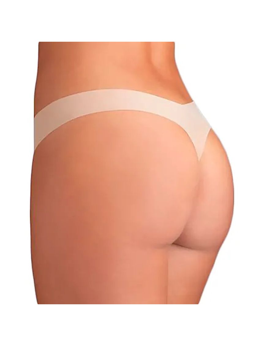 Pantie Tipo Tanga Beige En Microfibra Para Mujer