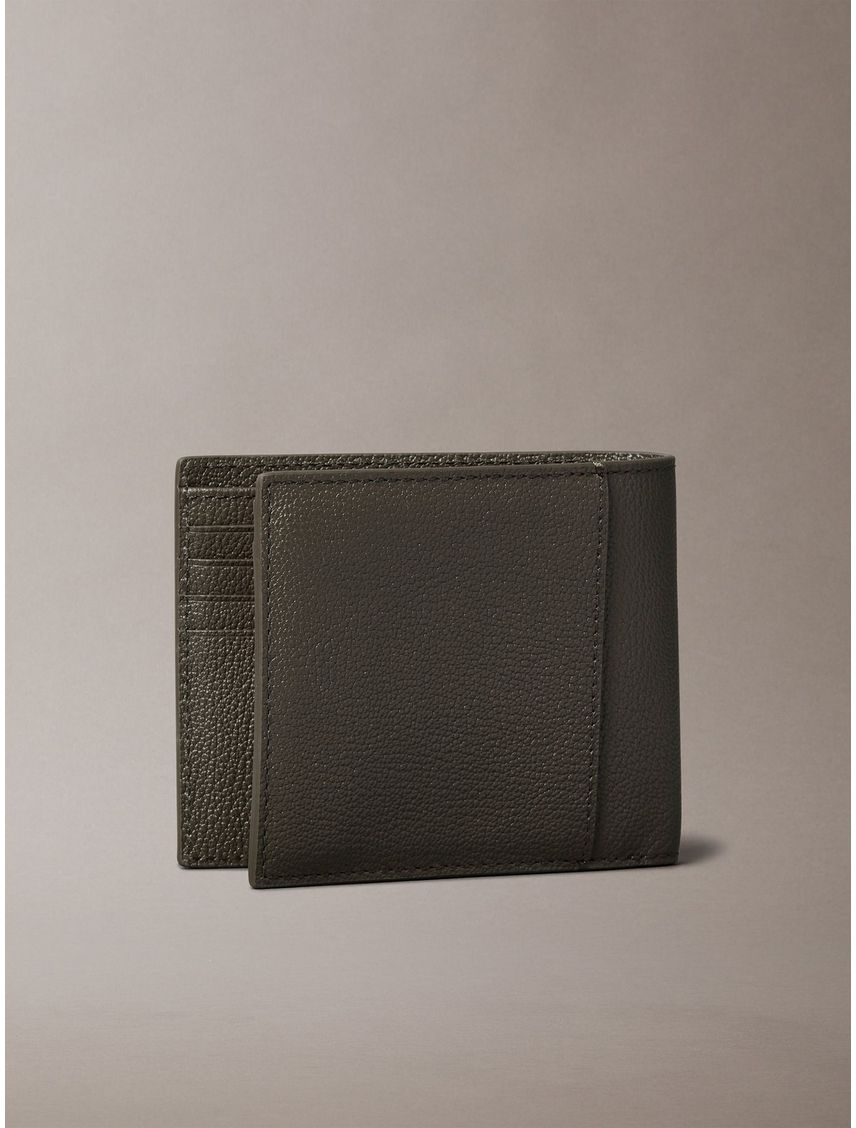 Billetera negra sculpted con monograma en relieve