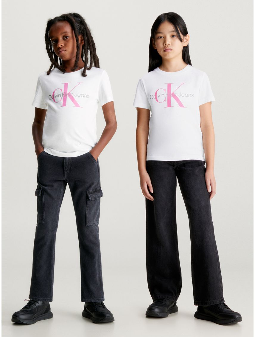 Camiseta Para Niño Blanca Unisex Con Logo