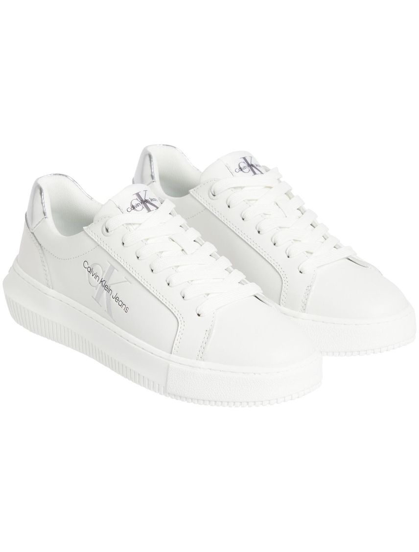 Tenis blanco chunky cupsole de cuero