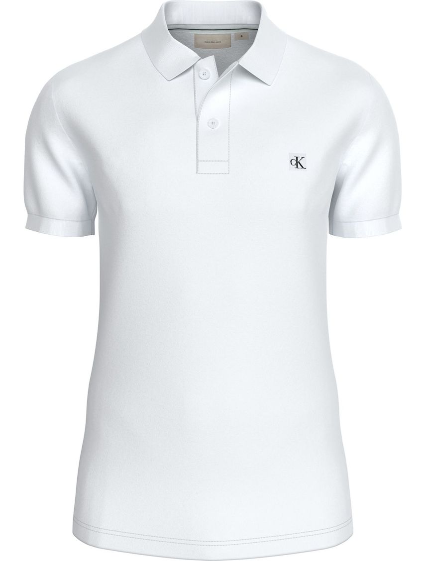Polo Blanco Slim De Algodón Elástico Para Hombre