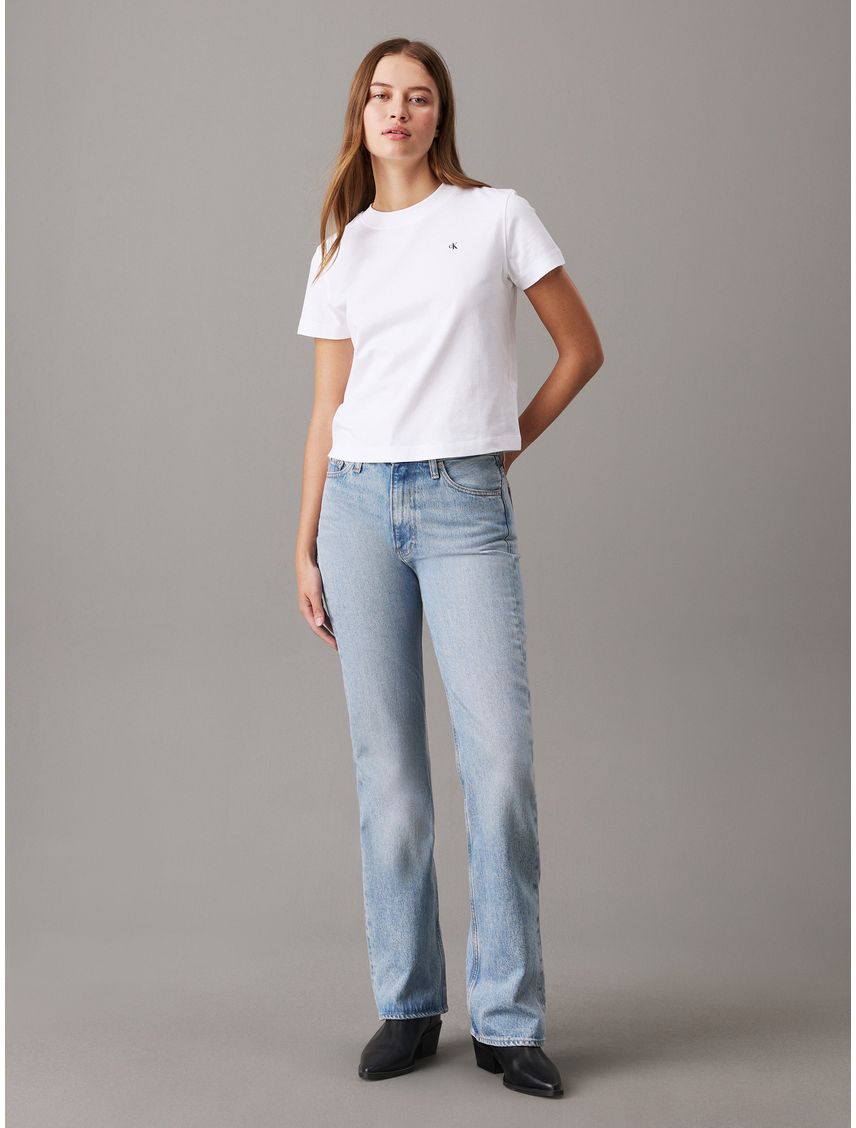 Camiseta blanca relaxed con estampado en la espalda