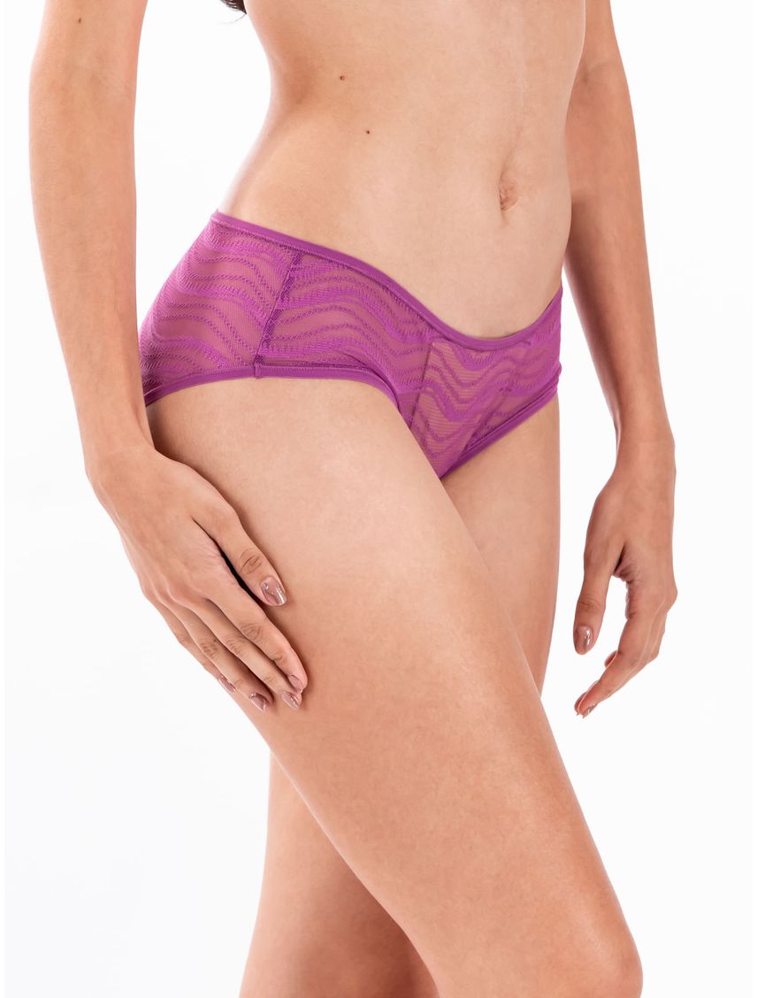 Pantie Tipo Hipster Rosada De Encaje