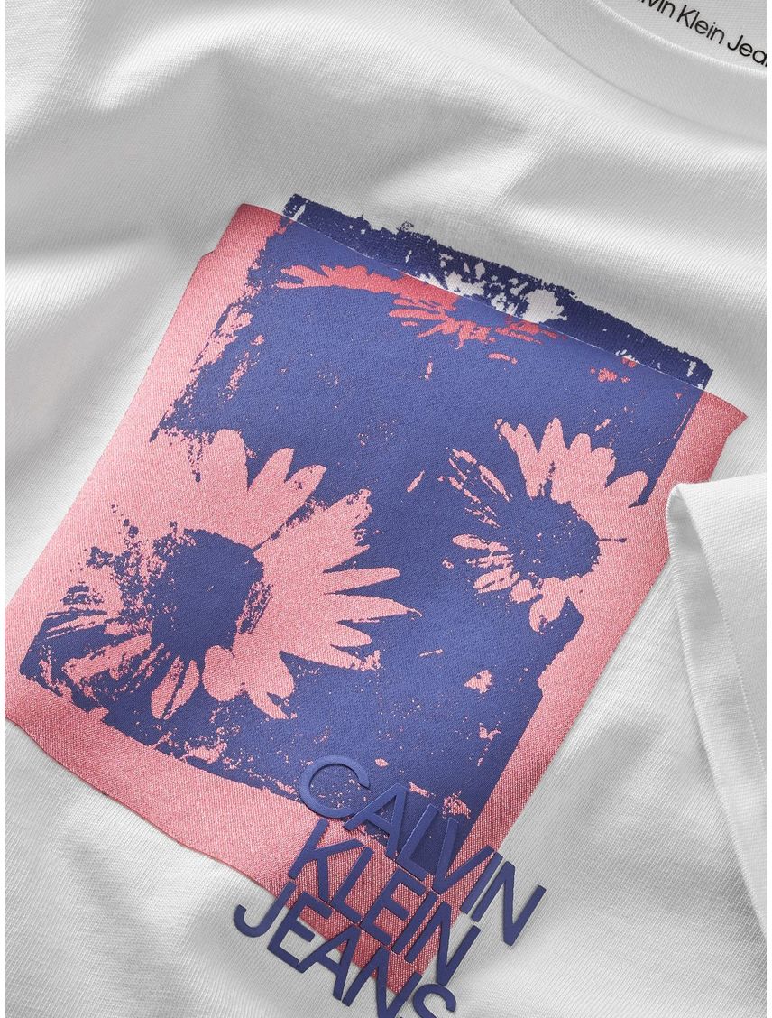 Camiseta blanca flower graphic para niña