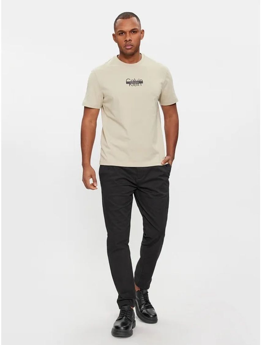Camiseta Beige de algodón con logotipo Para Hombre