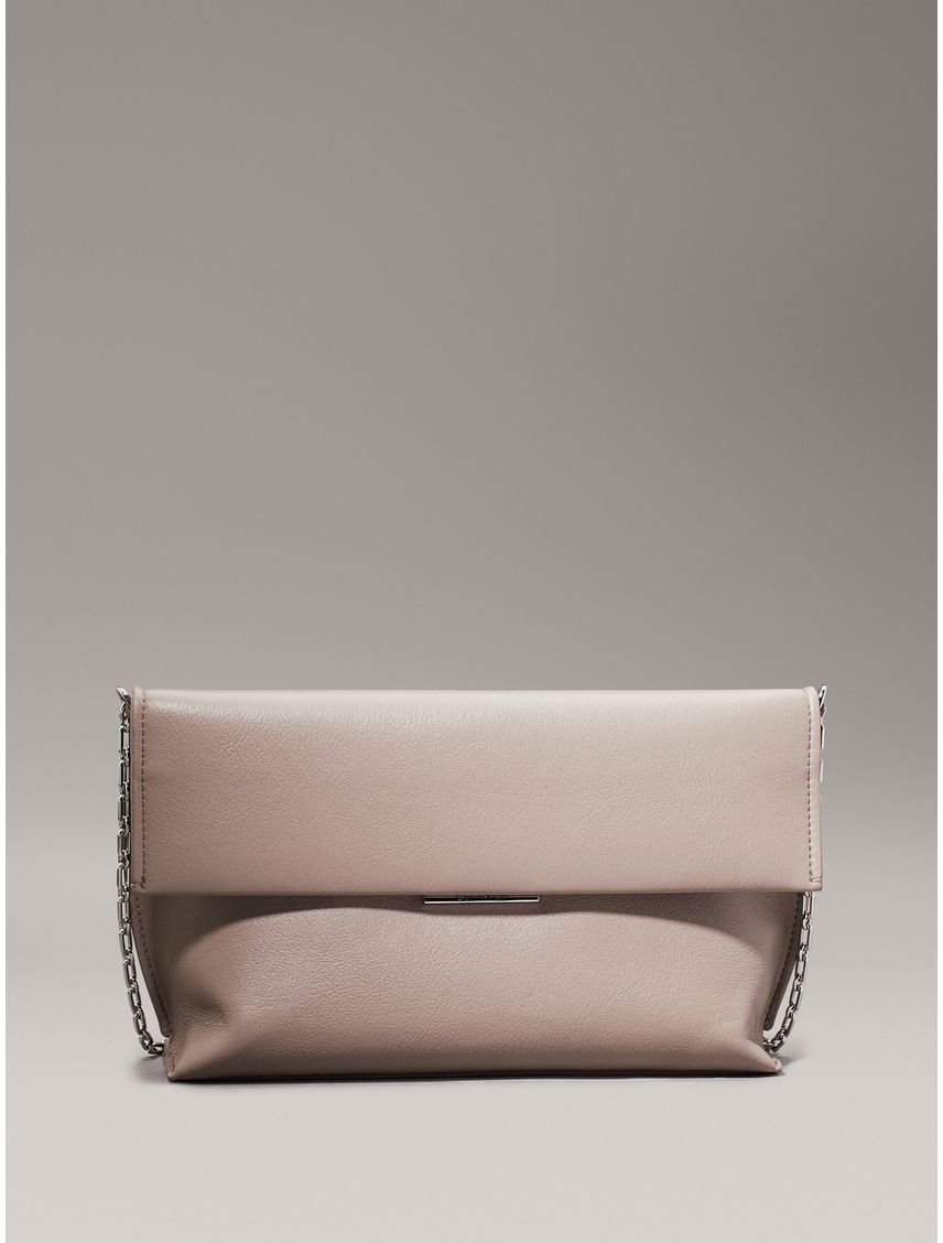 Bolso gris de hombro granulado