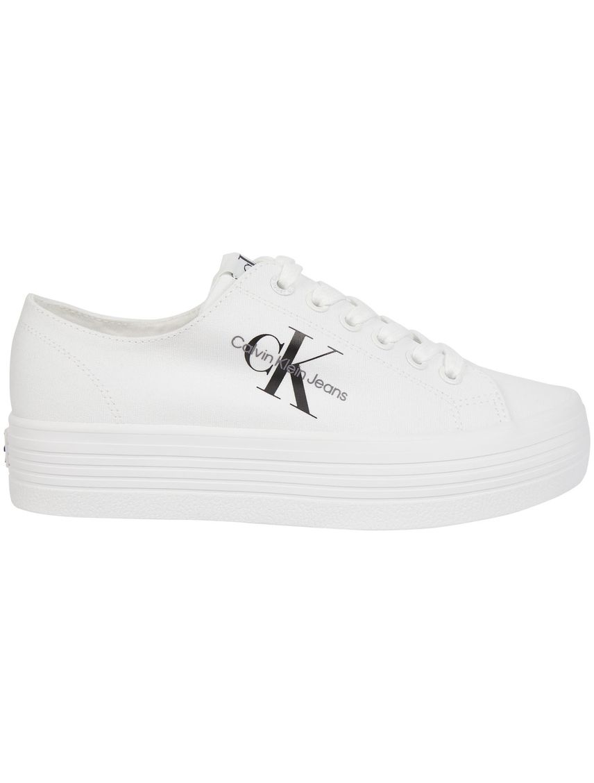 Tenis blanco blanco casuales con plataforma