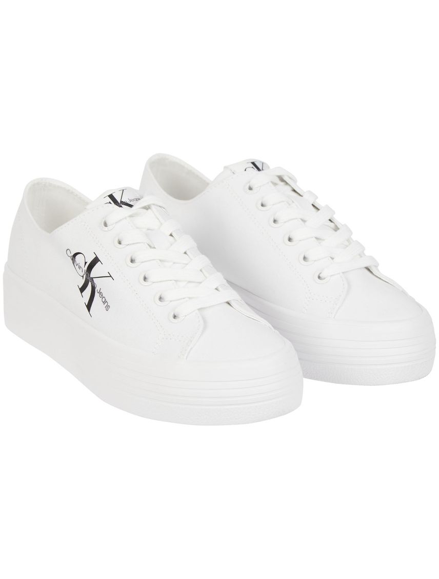 Tenis blanco blanco casuales con plataforma