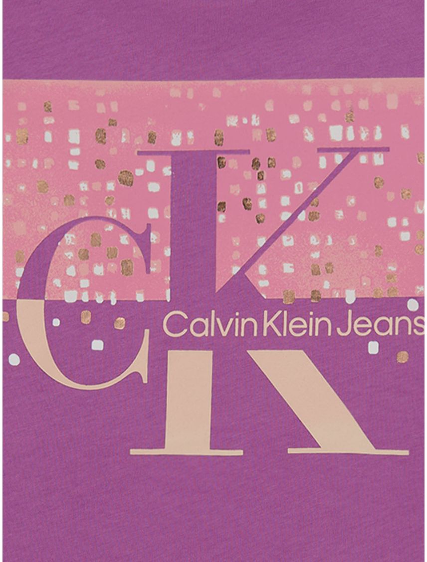 Camiseta Con Cuello Redondo Morado Para Niña