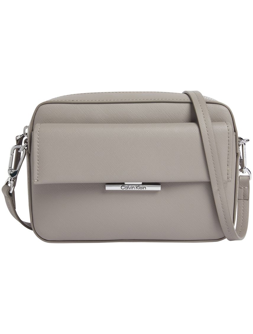 Bolso gris cruzado Saffiano