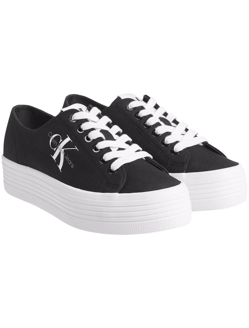 Tenis negro negro casuales con plataforma