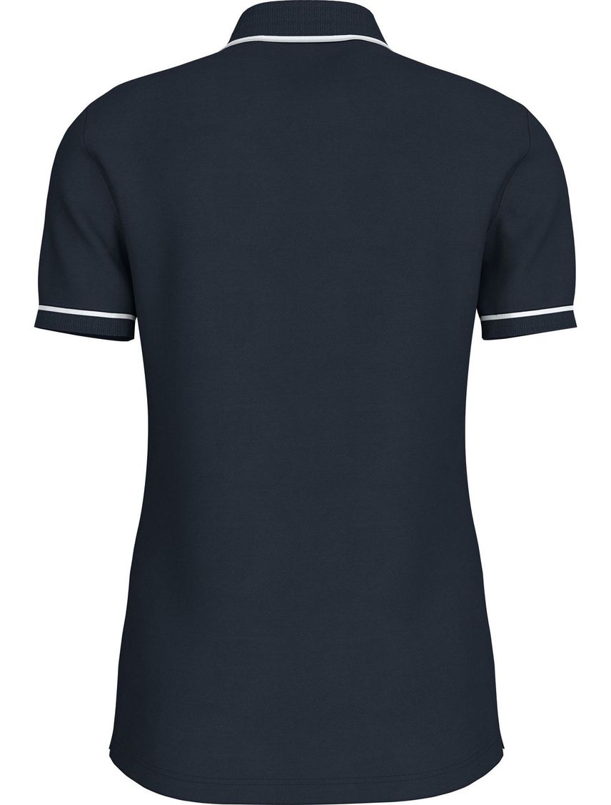 Polo Azul Oscuro Slim con ribete en contraste