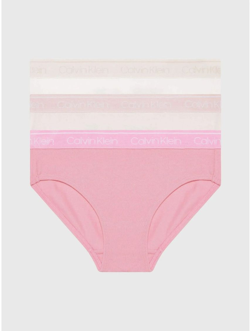 Pack rosado rosado rosado de 3 bikinis con logo para niñas