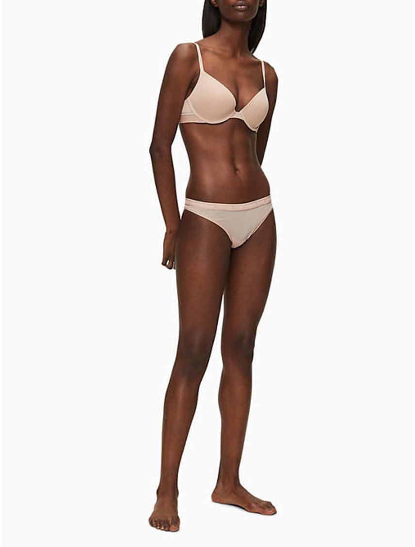 Pantie Beige Tipo Tanga En Microfibra Para Mujer