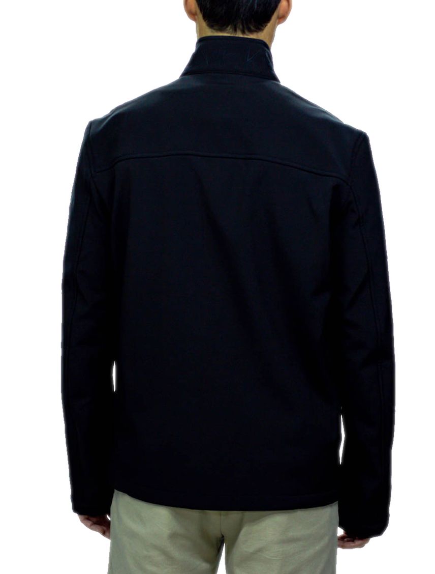 Chaqueta Negra Rompeviento Con Cremallera Para Hombre