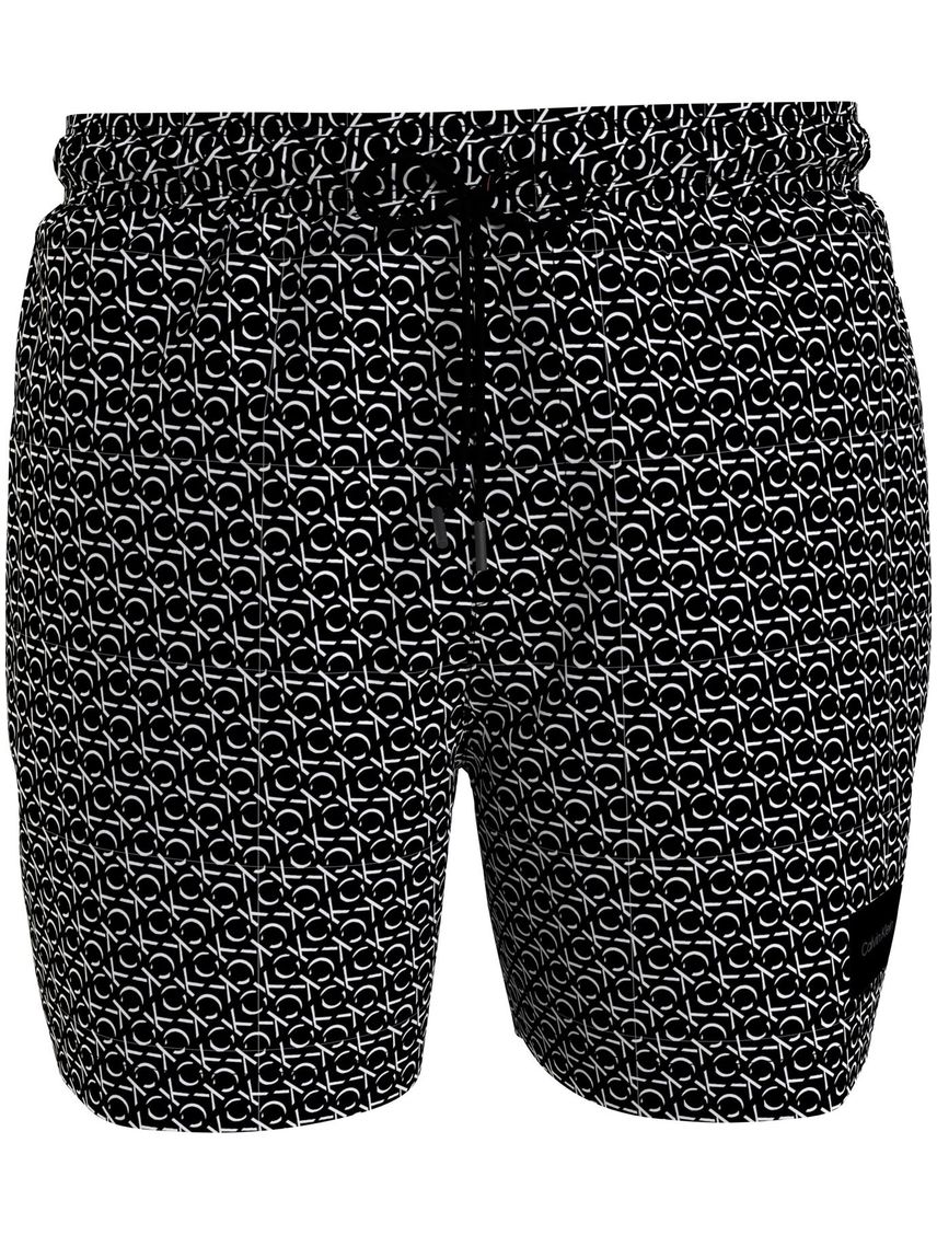 Traje negro de baño de largo medio con cordón - CK Print