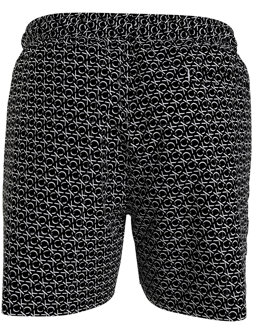 Traje negro de baño de largo medio con cordón - CK Print