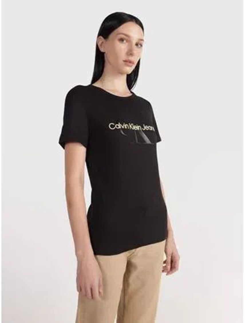 Camiseta Negra Con Logo Para Mujer