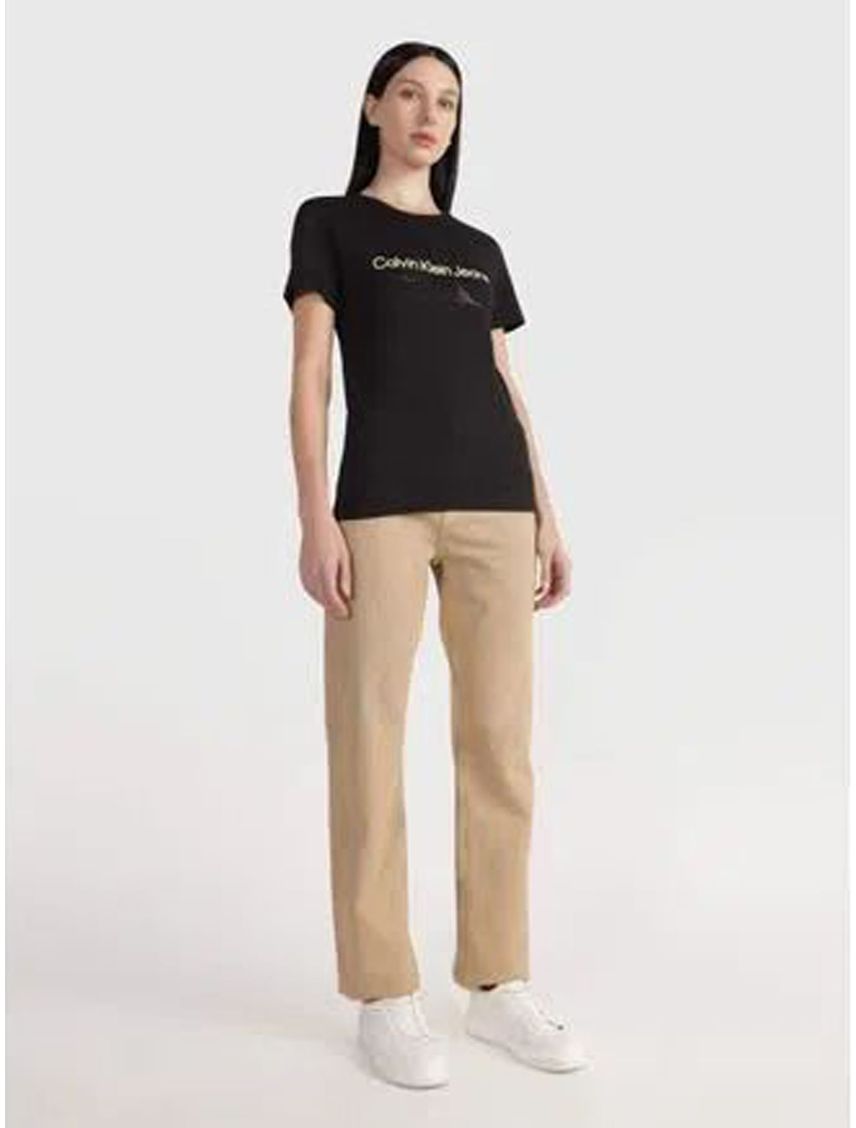 Camiseta Negra Con Logo Para Mujer