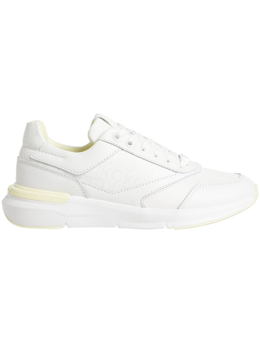 Tenis blanco runner lace up con monograma
