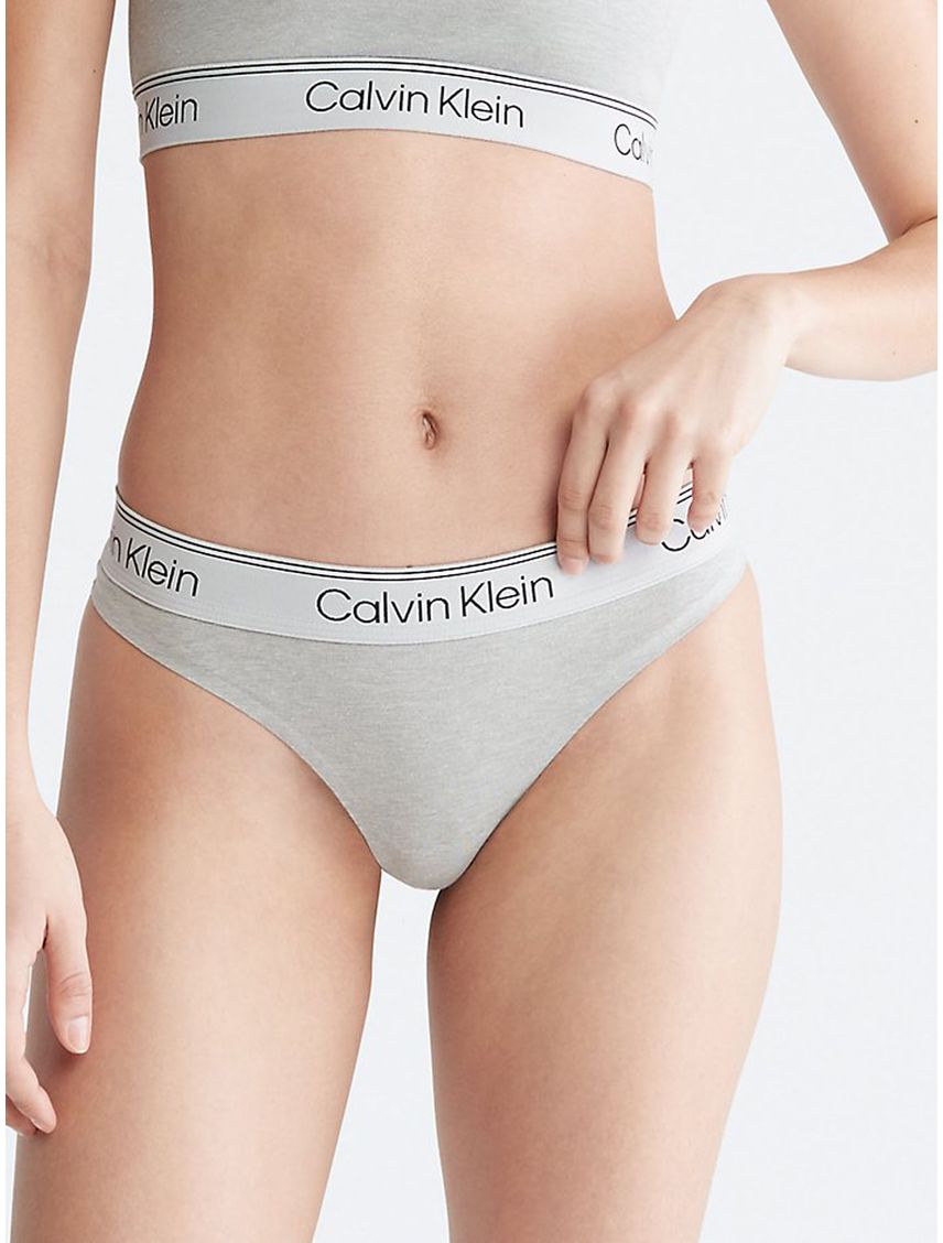 Pantie Gris Tipo Tanga Con Logo Para Mujer