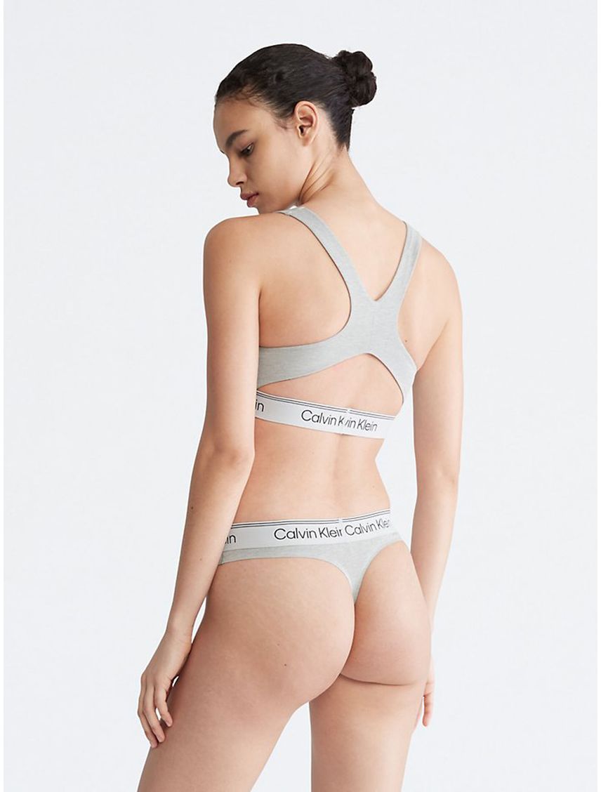 Pantie Gris Tipo Tanga Con Logo Para Mujer