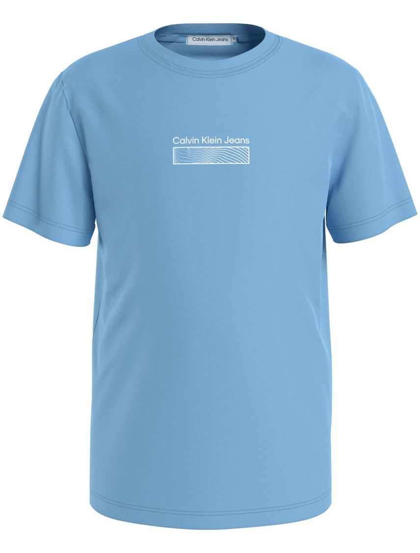 Camiseta azul con estampado de ondas para niños