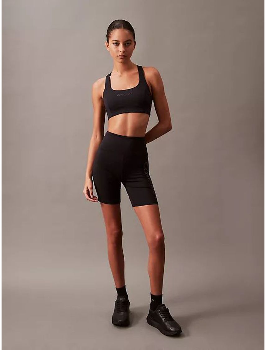 Pantalóneta Negra Deportiva Con Logo Atonal Para Mujer