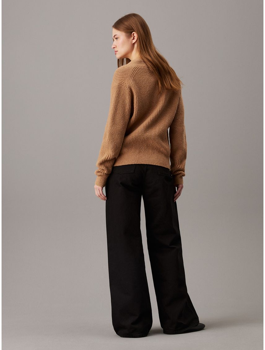 Saco beige tejido de pico de buclé de canalé