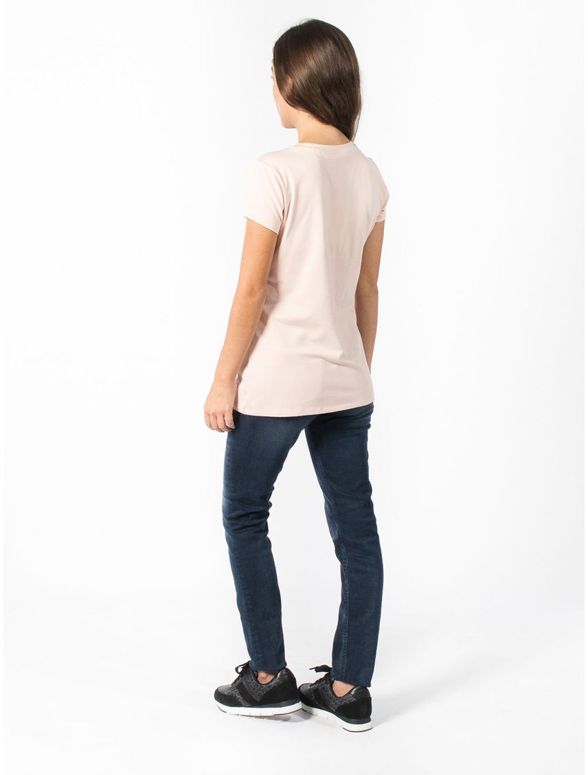 Camiseta Beige Con Logo Para Mujer