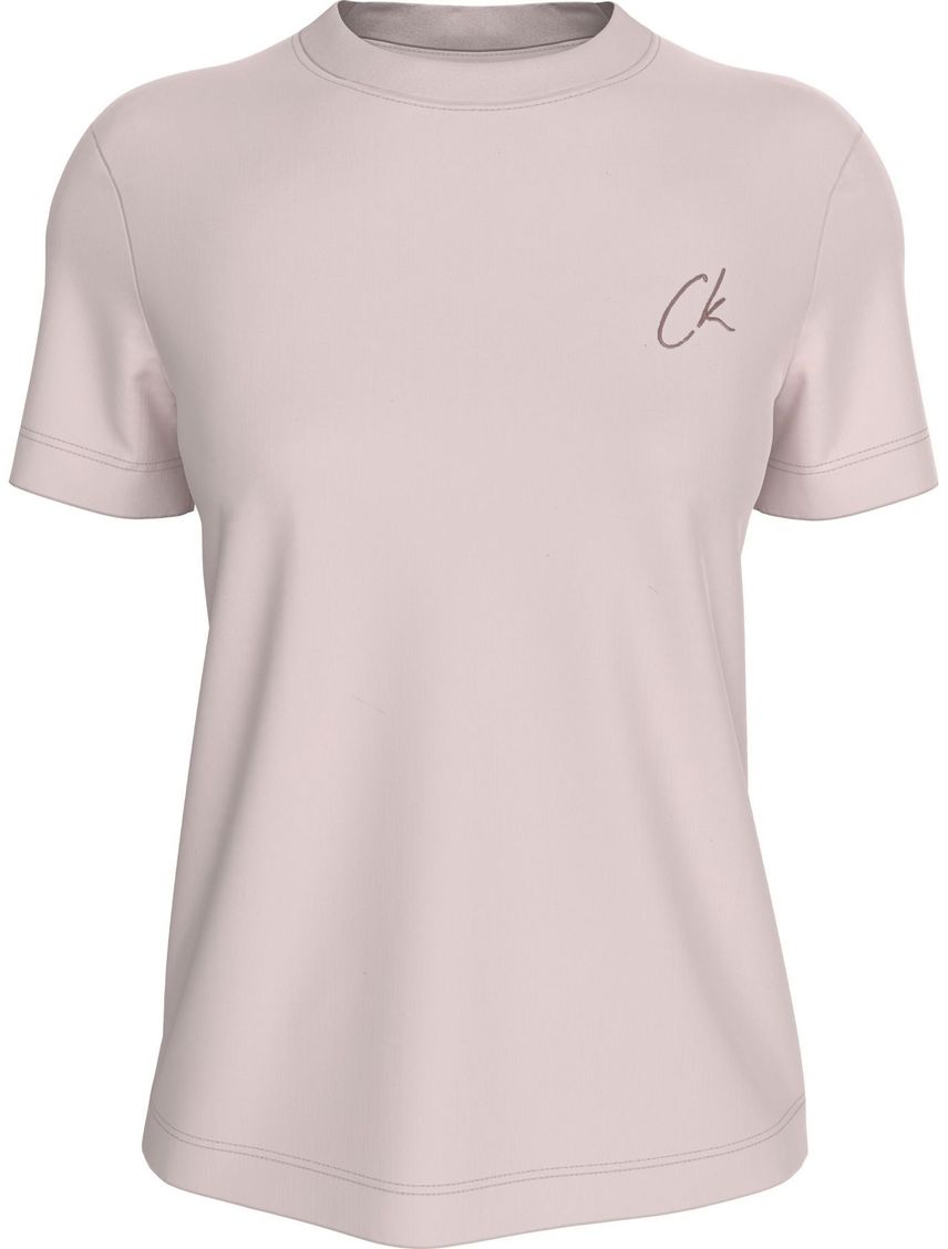 Camiseta rosada con logo bordado