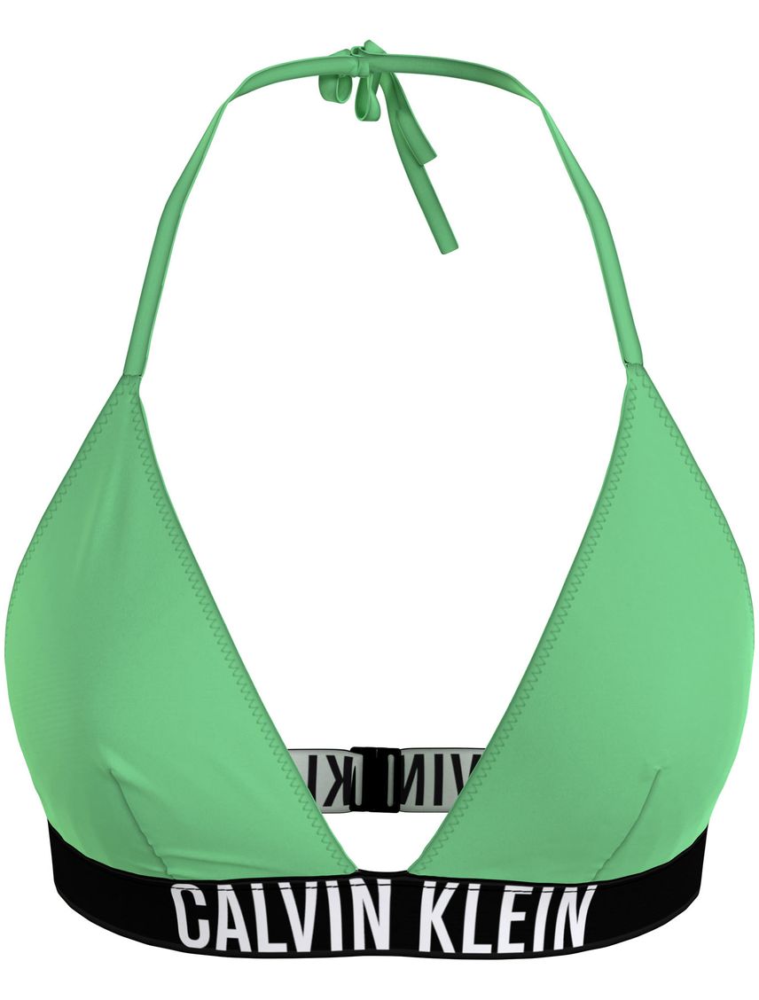 Top Vestido de Baño Verde Con Logo Para Mujer