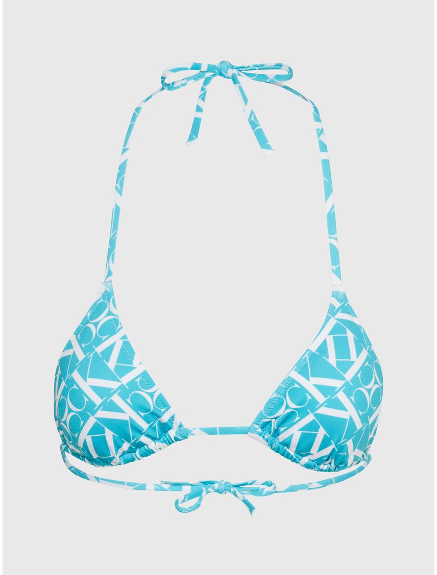 Parte azul de arriba de bikini de triángulo - CK Monogram