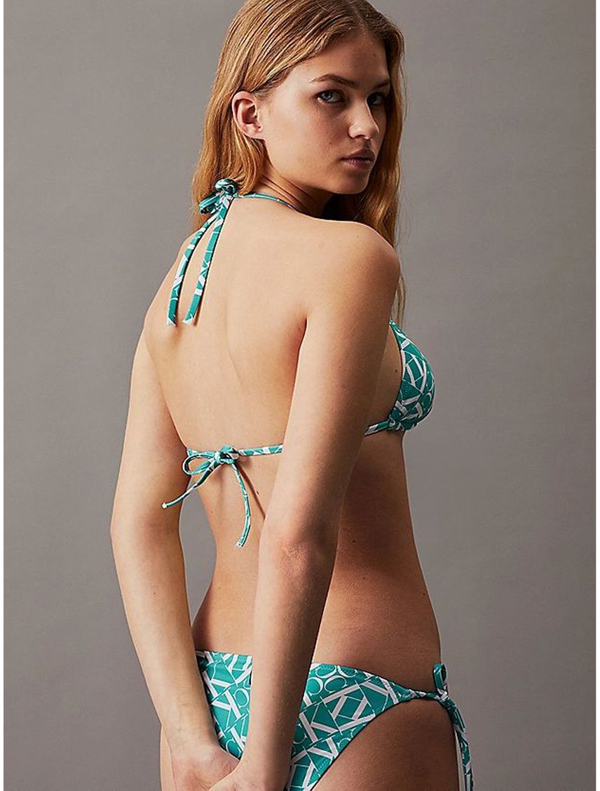 Parte azul de arriba de bikini de triángulo - CK Monogram