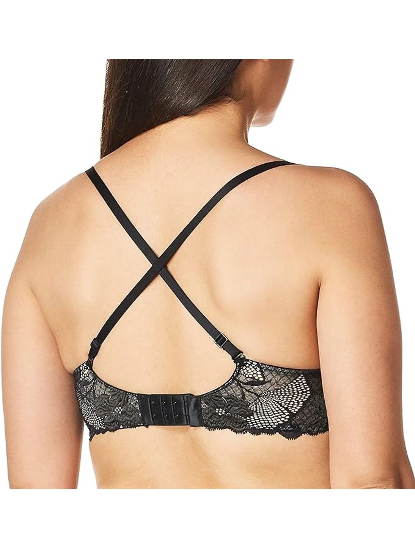 Bralette Negro Microfibra Forrada Sin Varillas Mujer