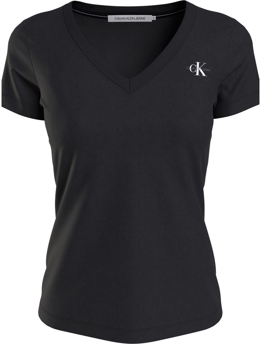 Camiseta De Algodón Orgánico Mujer Negro Calvin Kl