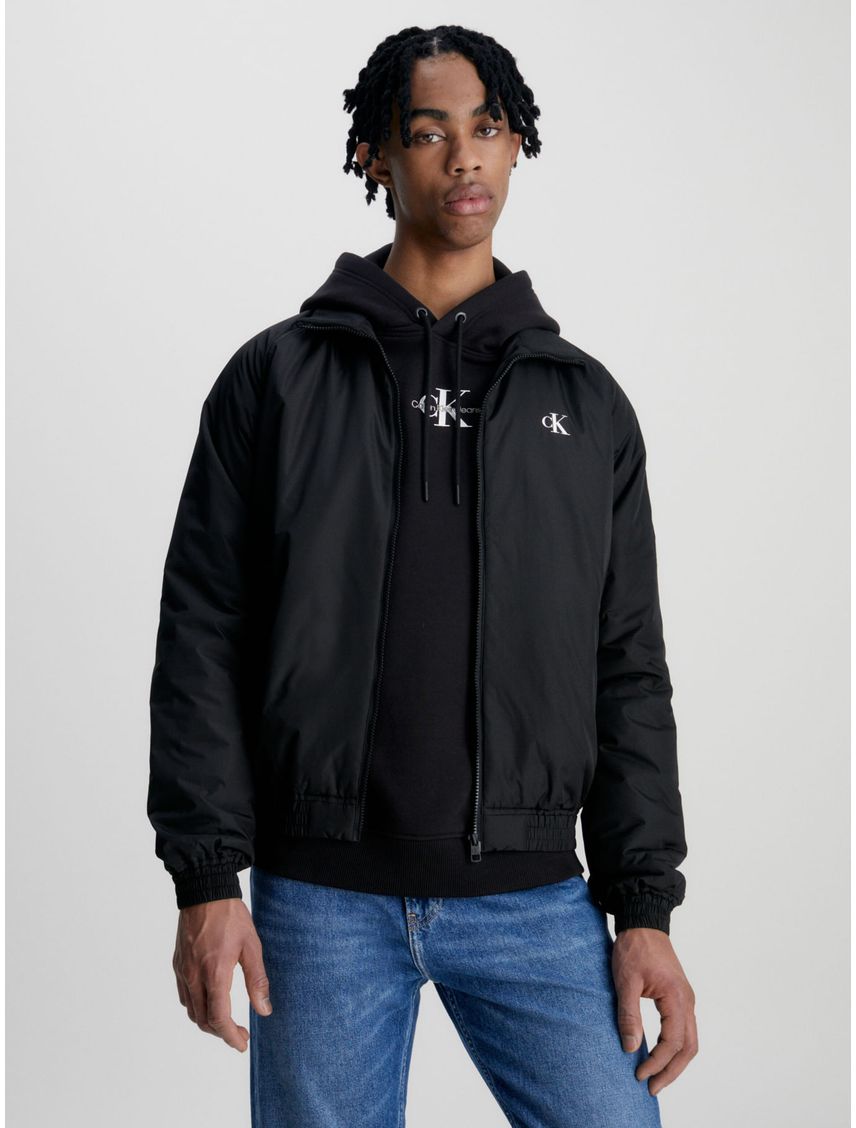 Chaqueta Negro Bomber De Poliéster Reciclado