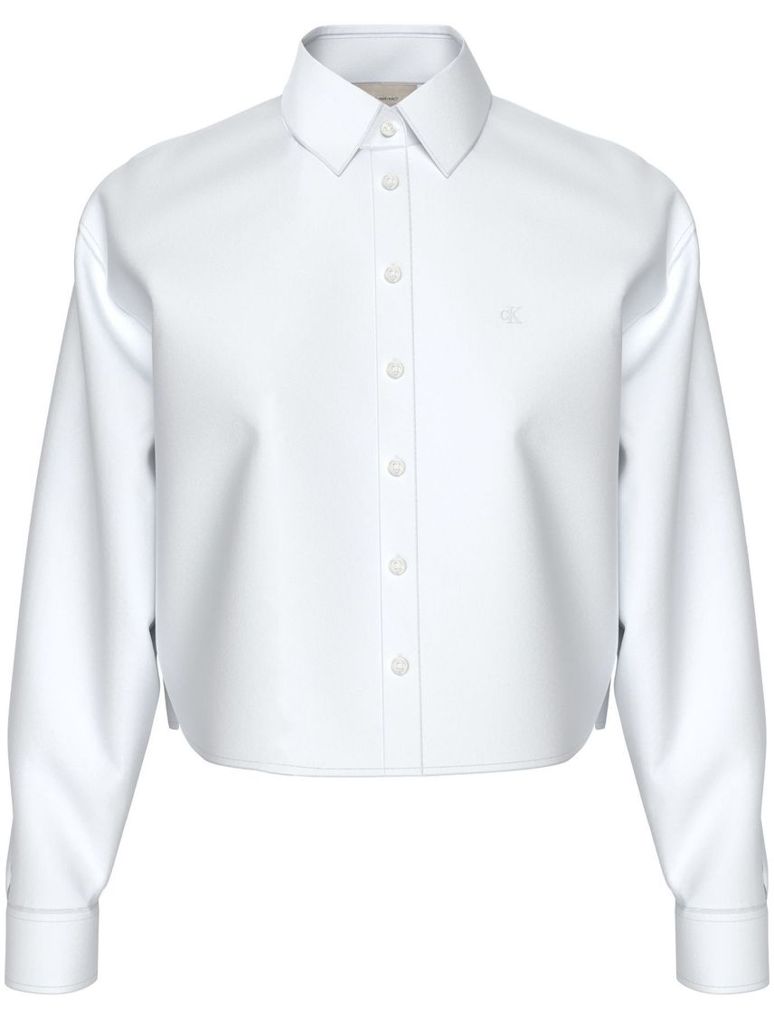 Camisa blanca de popelina de manga larga