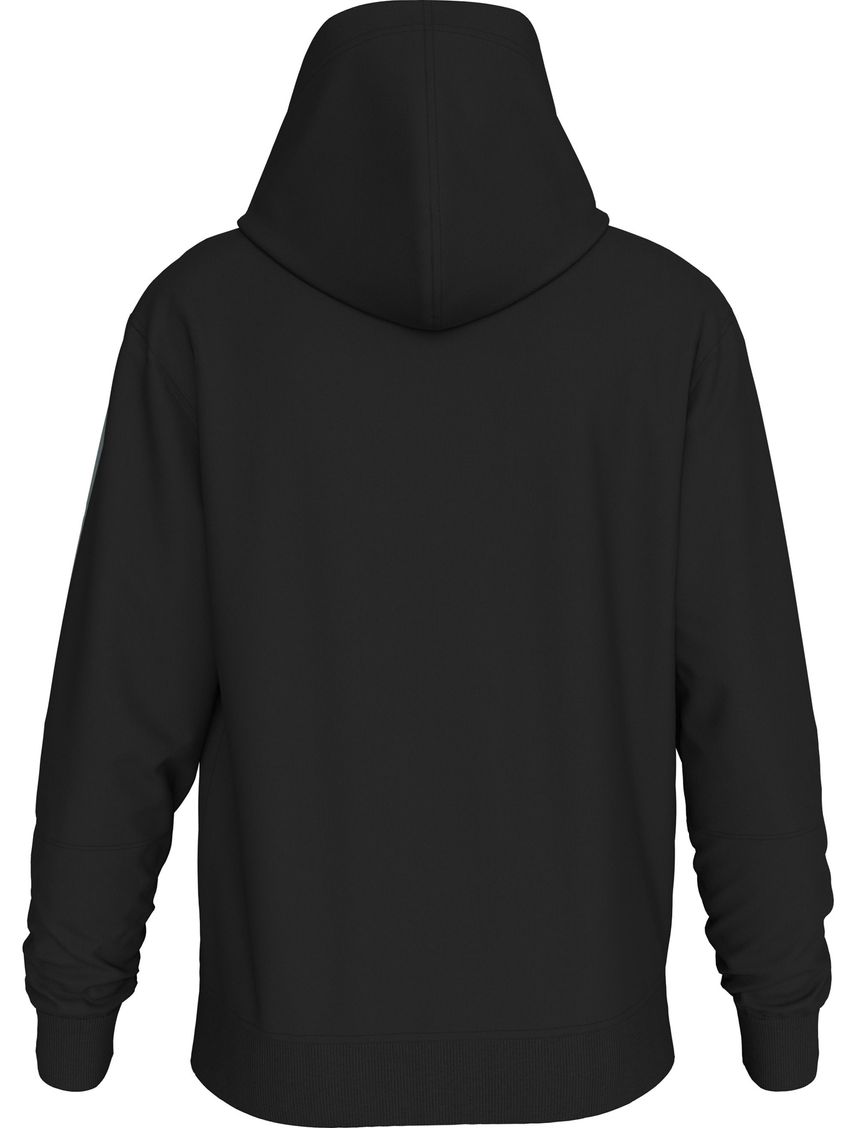 Buzo Negro Con Capota Y Logo Tape Para Hombre